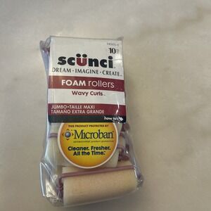 NIP Scunci Foam Hair Rollers 10 Pack Wavy Curls Sleep Rollers Jumbo Sz Microban